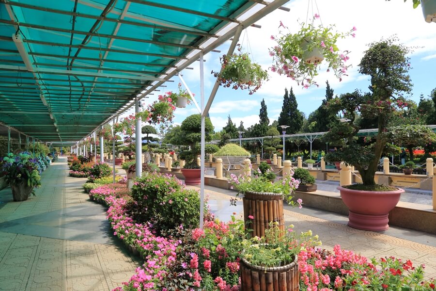 Hành lang hoa ở công viên hoa Đà Lạt