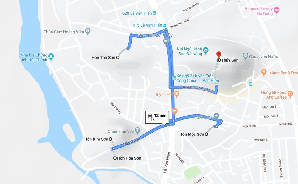 Marble Mountains Vietnam Map