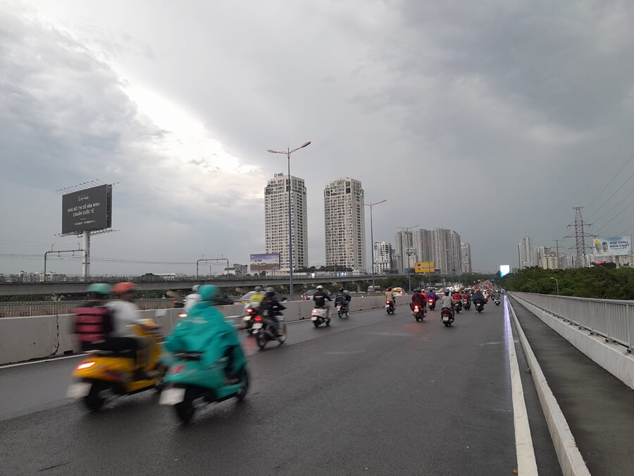 Street in Ho Chi Minh City after raining