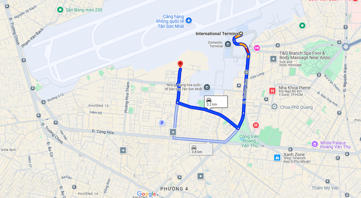 Map from T2, T1 to T3 Tan Son Nhat Airport