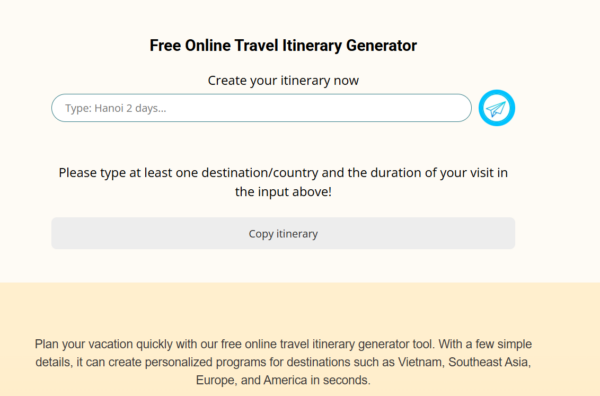 Generative Travel AI Tool
