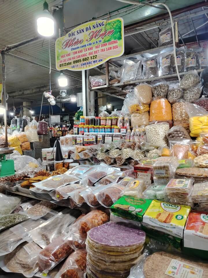 Selling local products at a market