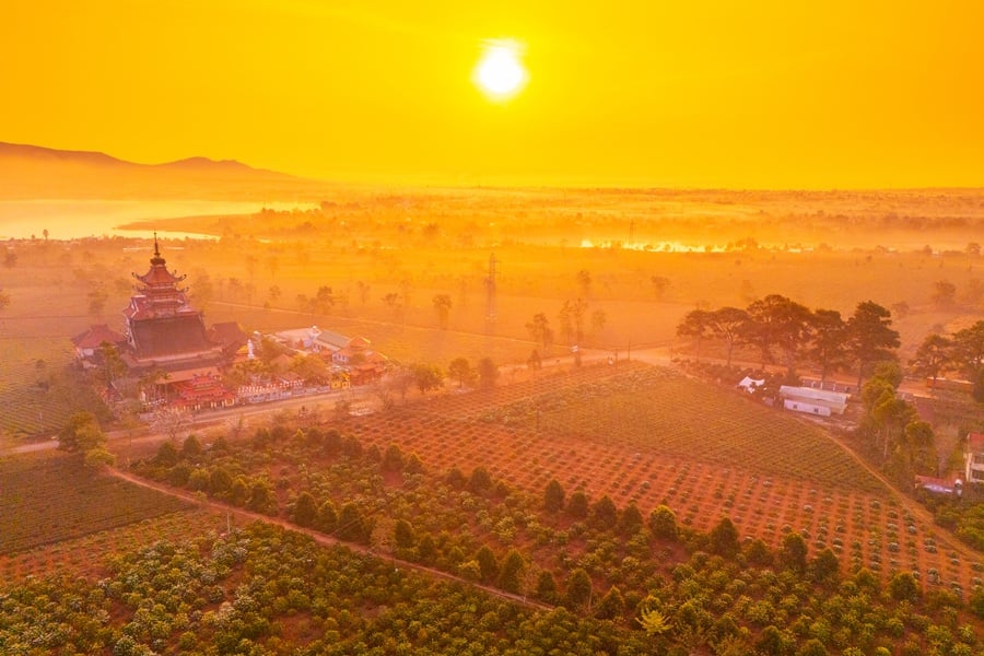Beautiful sunny morning in Pleiku, Central Highlands of Vietnam