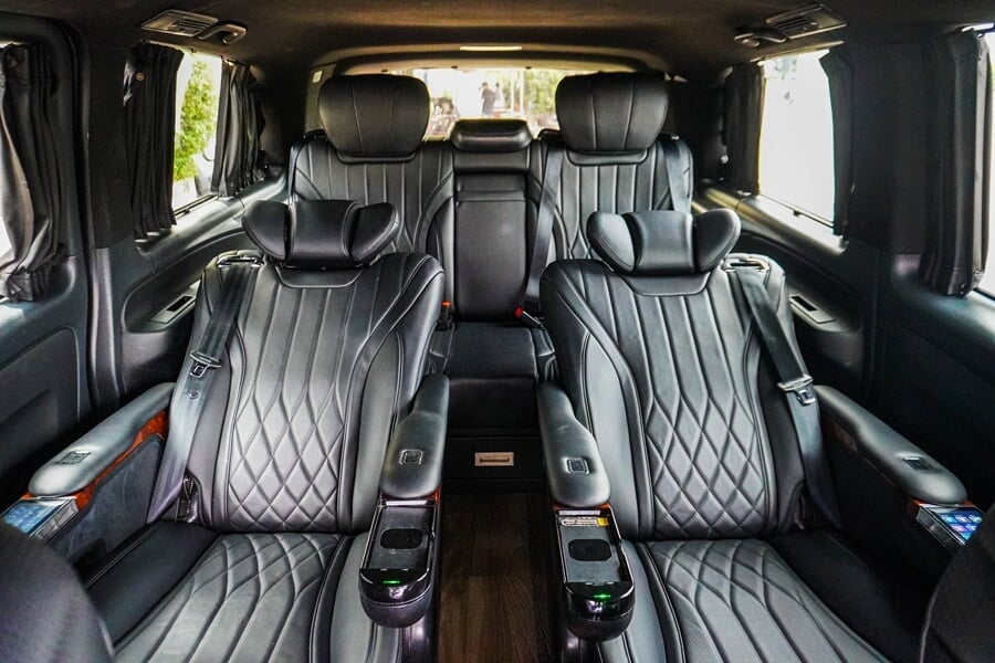 Luxury SUV interior available for rental in Vietnam