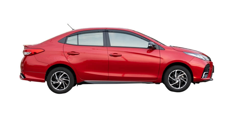 Red 4 seater car for rent in Ninh Binh