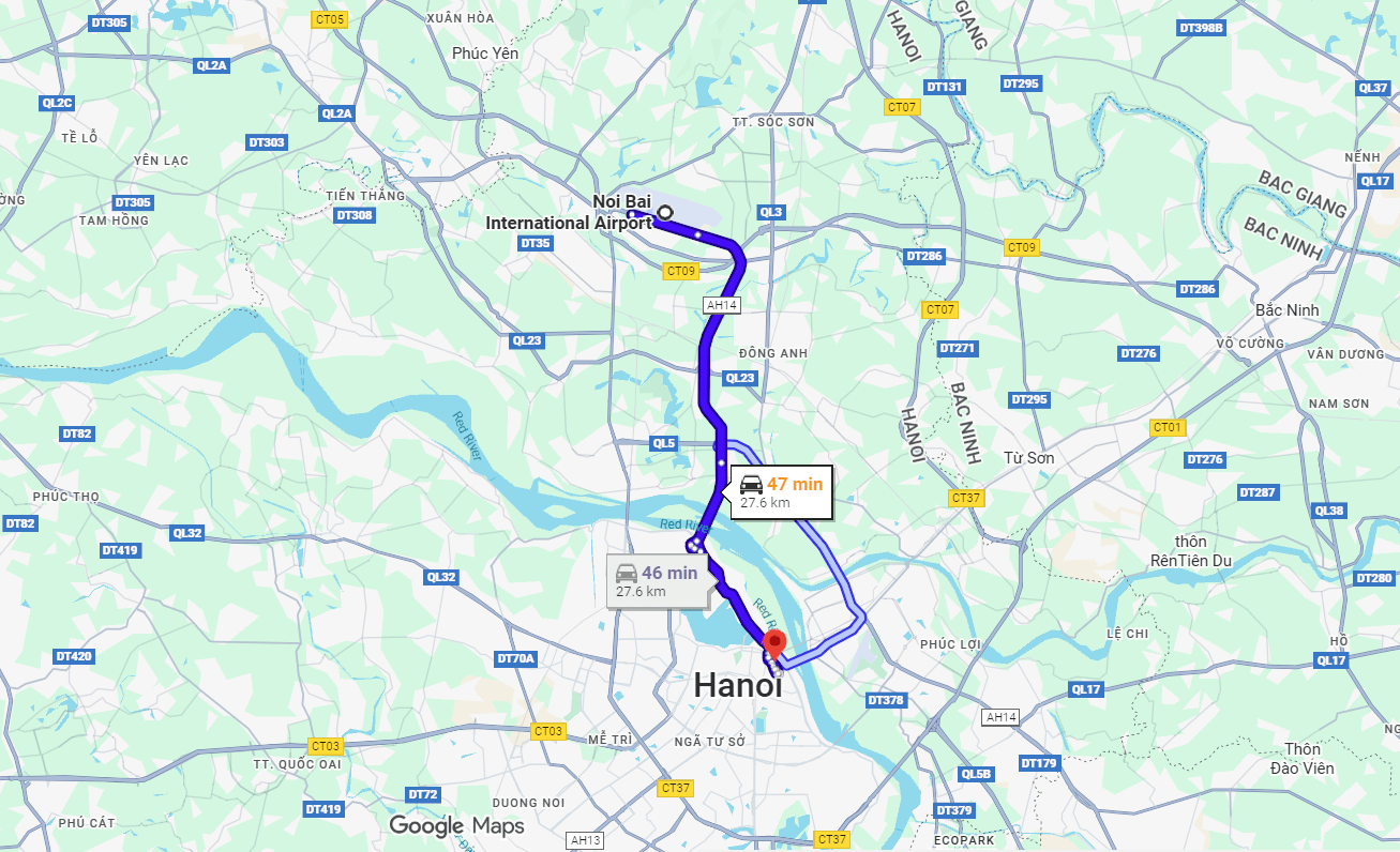 Noi Bai International Airport Location to Old Quarter