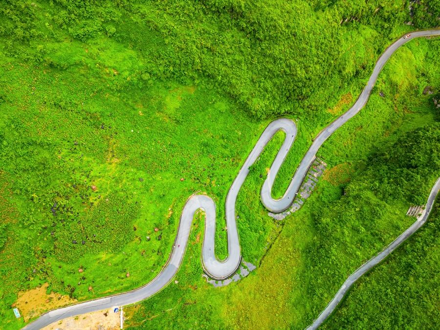Mountain roads connecting Hanoi with Northern Vietnam