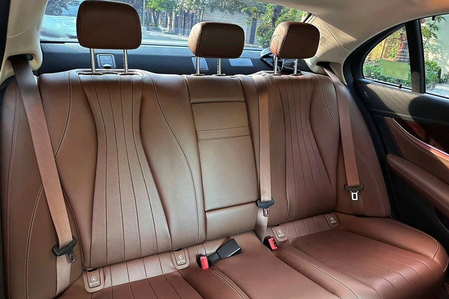 Spacious rear interior of the Mercedes-Benz S-Class