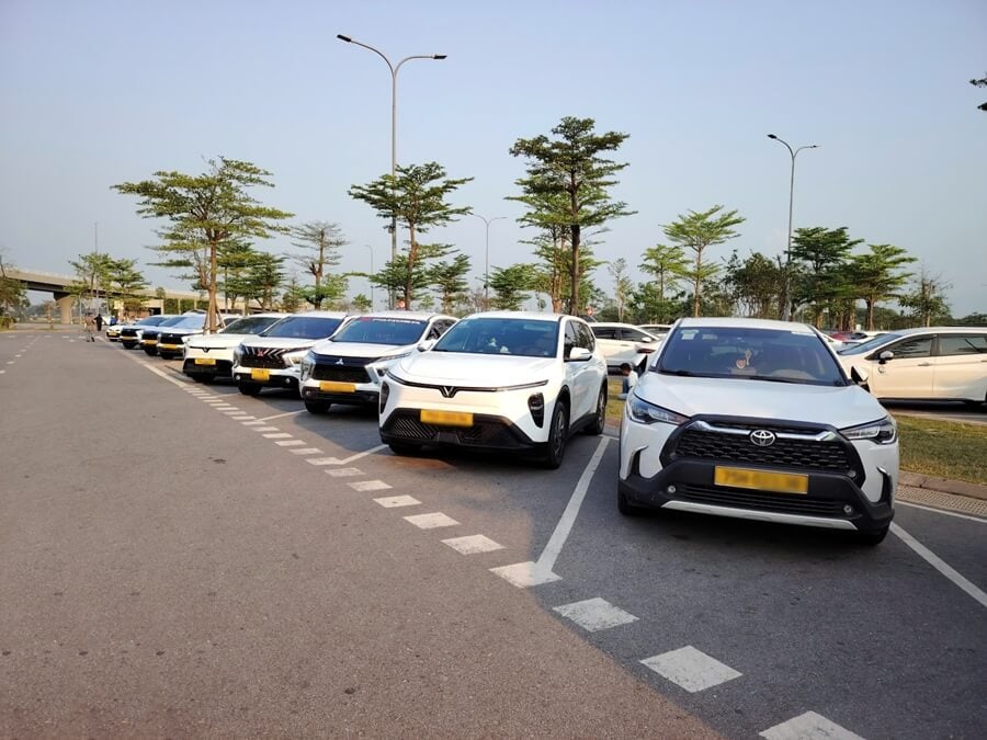 Fleet of private vehicles operated by local transport partners in Vietnam