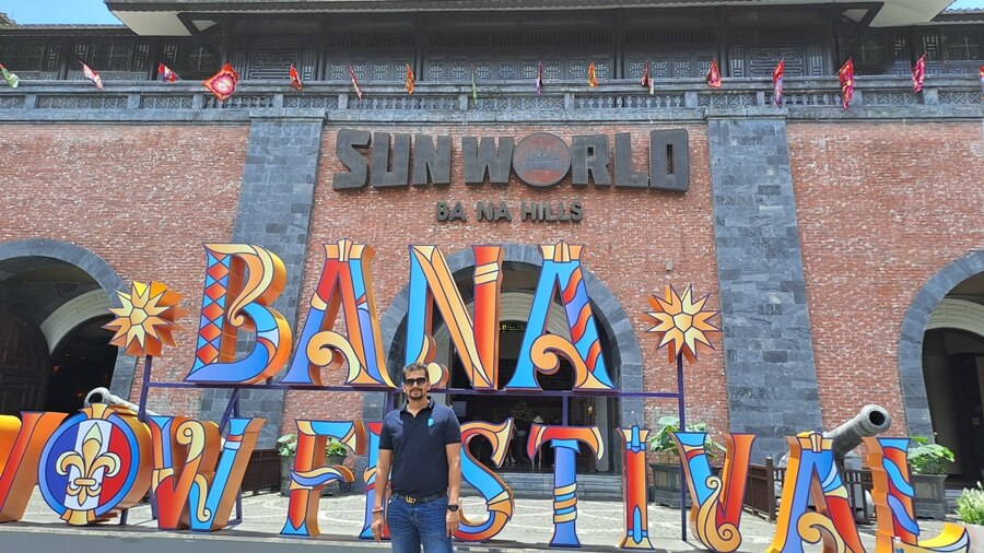 Guest standing at the entrance to Ba Na Hills
