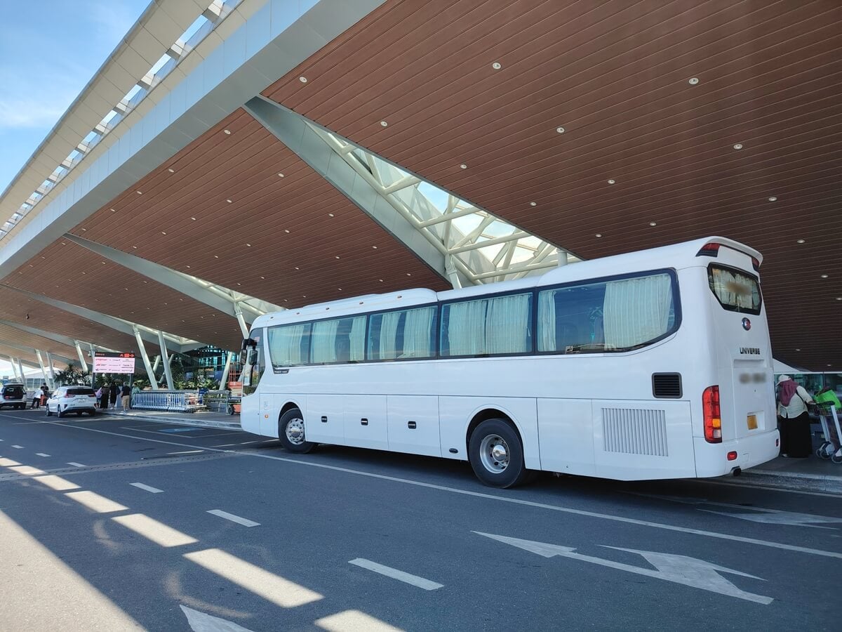 Local transport vehicle at an airport in Vietnam